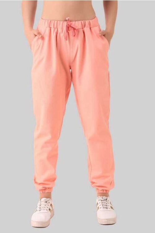 Regular Fit Women Pink Cotton Blend Trousers
