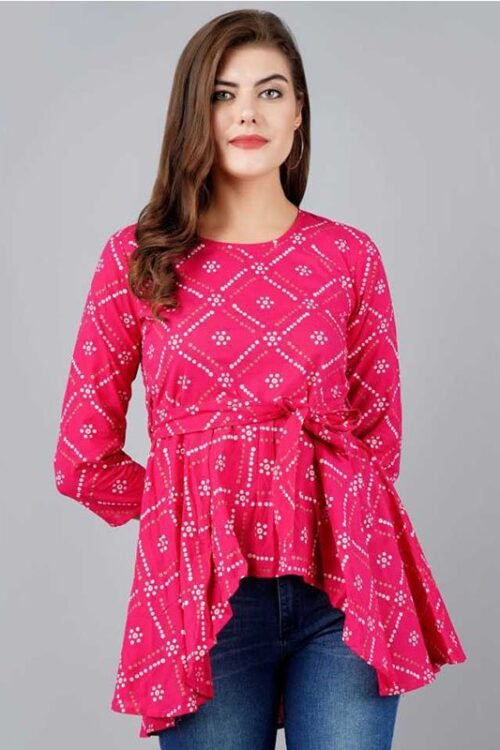 Party 3/4 Sleeve Printed Women Multicolor Top