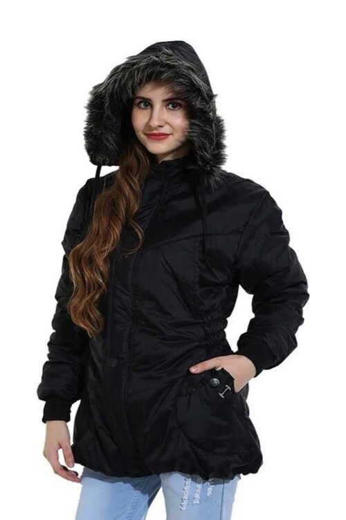 Masonic Full Sleeve Solid Women Padded Jacket