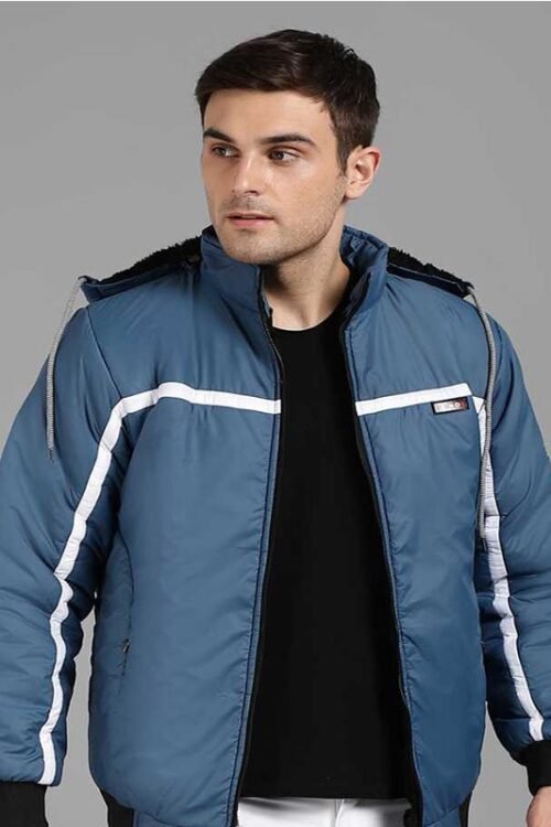 Jack and Hardy Full Sleeve Striped Men Quilted Jacket