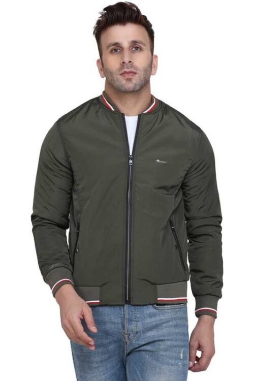 INKKR Full Sleeve Solid Men Bomber Jacket